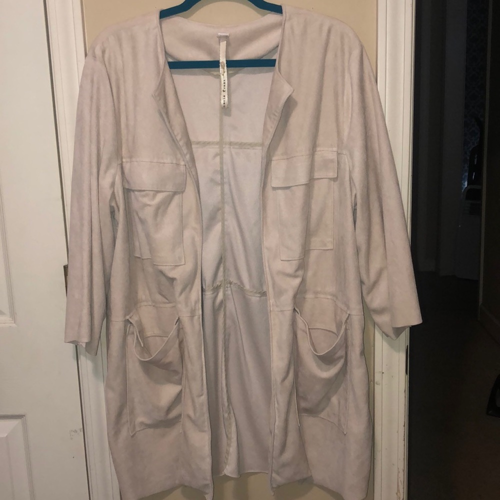 Suede cream blazer